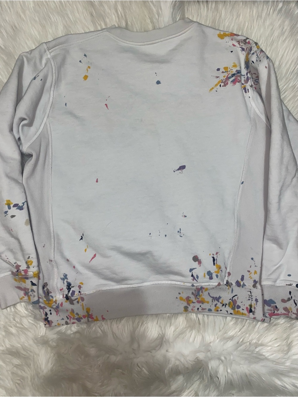 Dior White Paint-Splatter Logo Sweatshirt- Medium - Picture 10 of 12